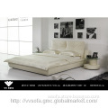 White Leather upholstered Bed